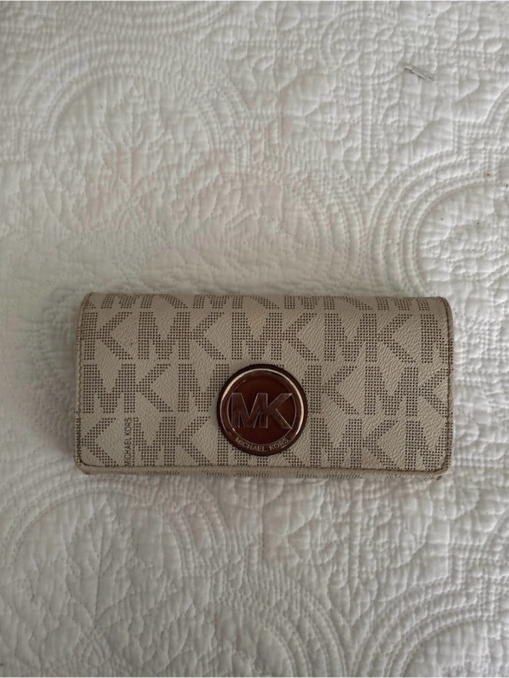 Michael Kors Tan MK Logo Continental Wallet